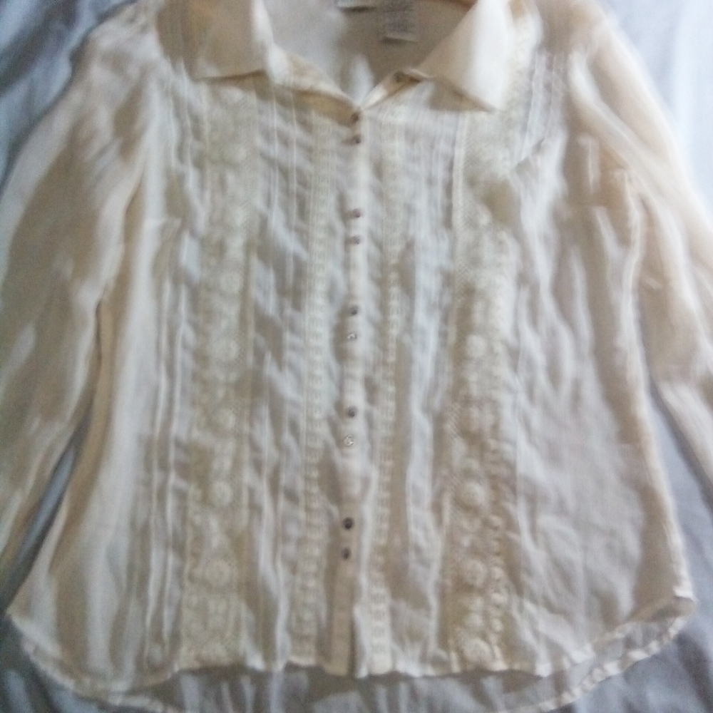 White Stag Cream Textured Blouse